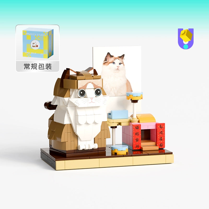 方仔照相馆unicus照片定制宠物猫创意积木拼装玩具情侣摆件手办