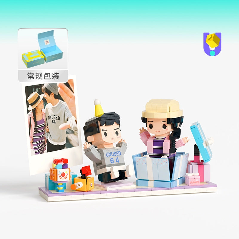 方仔照相馆惊喜场景款照片定制情侣纪念日生日积木人像送男女礼物