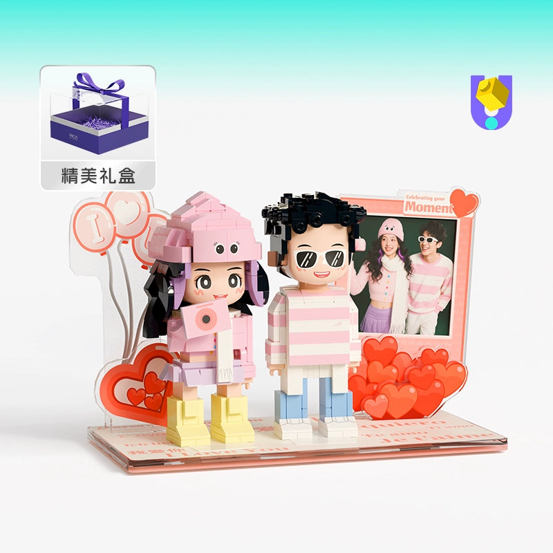 方仔照相馆diy手工礼品照片定制积木人像手办情侣摆件生日礼物女