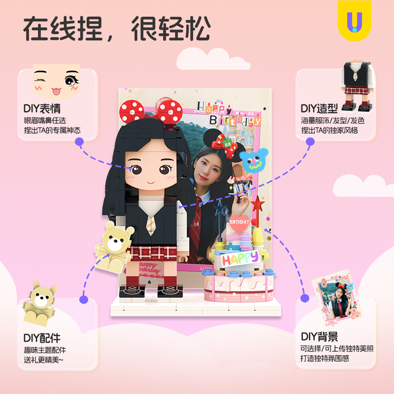 方仔世界DIY潮玩积木人像手办生日礼物纪念意义通用摆件玩偶人仔