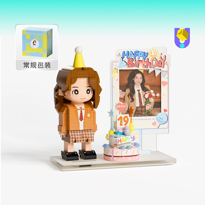 方仔照相馆Q萌圣诞真人手办照片定制人像积木生日礼物人偶送女友