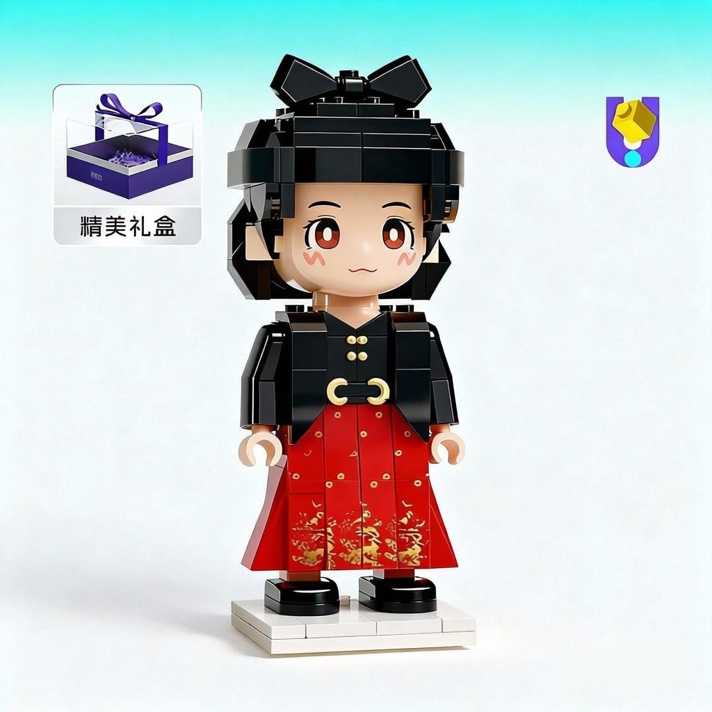 方仔照相馆Q萌真人手办照片定制人像积木生日礼物小人偶送女朋友
