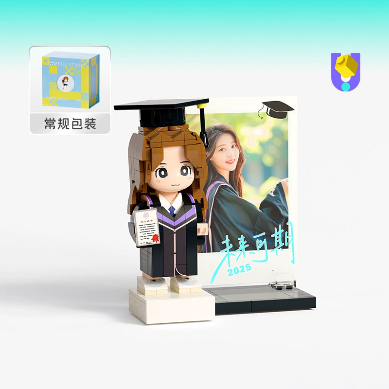 方仔照相馆学士服照片定制毕业礼物diy积木人像创意礼送男女同学