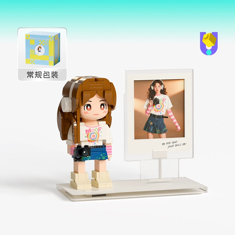 方仔照相馆照片定制人像积木拼装创意生日礼物摆件纪念玩具手办女
