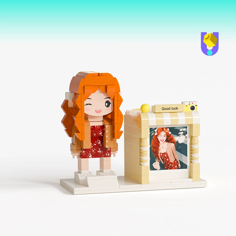 方仔照相馆创意笔筒照片积木定制人像实用摆件送朋友同事生日礼物
