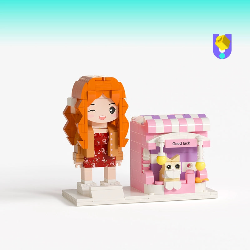 方仔照相馆创意笔筒照片积木定制人像实用摆件送朋友同事生日礼物