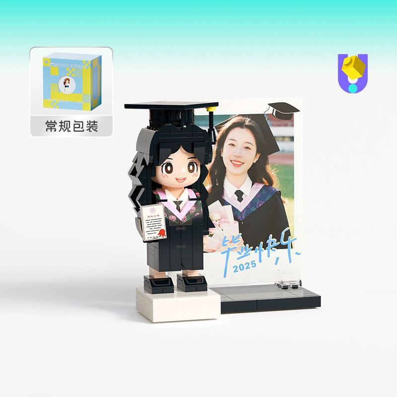 方仔照相馆学士服照片定制毕业礼物diy积木人像创意礼送男女同学