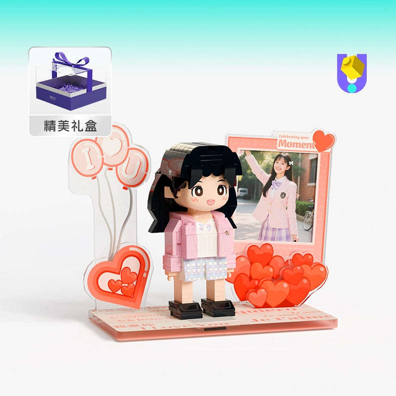 方仔照相馆Q萌圣诞真人手办照片定制人像积木生日礼物人偶送女友