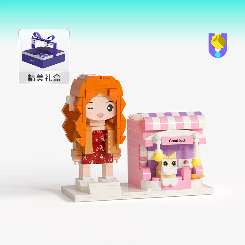 方仔照相馆创意笔筒照片积木定制人像实用摆件送朋友同事生日礼物