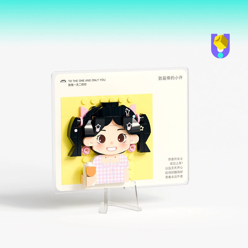 方仔照相馆定制贺卡摆件照片积木人像入职生日送朋友同事礼物纪念