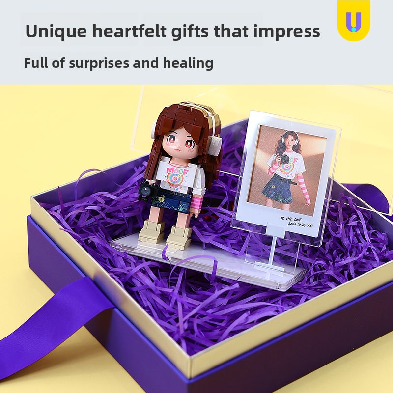 方仔照相馆Q萌真人手办照片定制人像积木生日礼物小人偶送女朋友