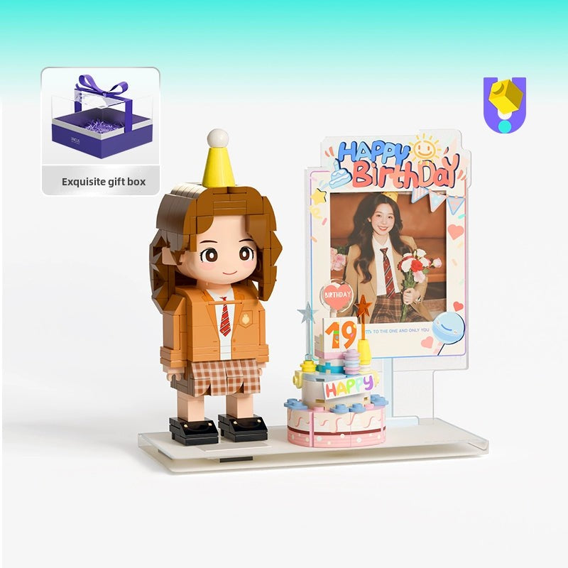 方仔照相馆Q萌真人手办照片定制人像积木生日礼物小人偶送女朋友