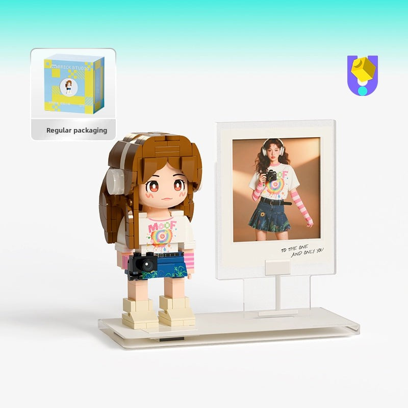 方仔照相馆Q萌真人手办照片定制人像积木生日礼物小人偶送女朋友