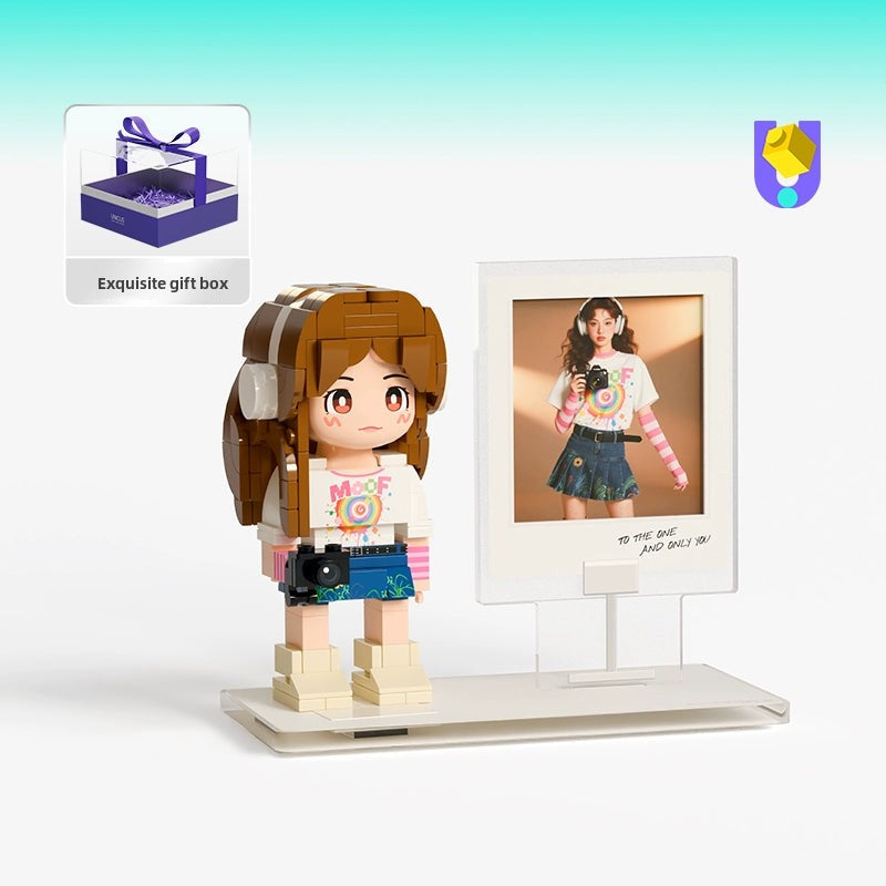 方仔照相馆Q萌真人手办照片定制人像积木生日礼物小人偶送女朋友