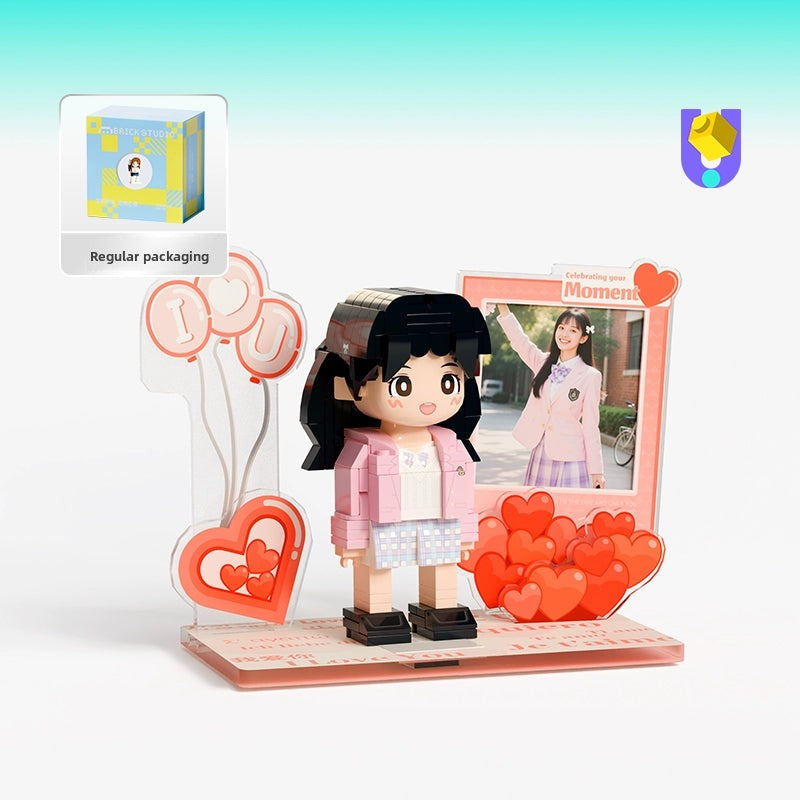 方仔照相馆Q萌真人手办照片定制人像积木生日礼物小人偶送女朋友