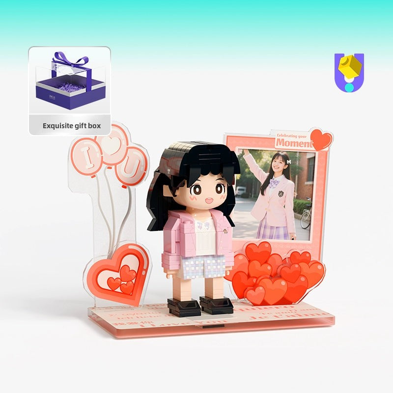 方仔照相馆Q萌真人手办照片定制人像积木生日礼物小人偶送女朋友