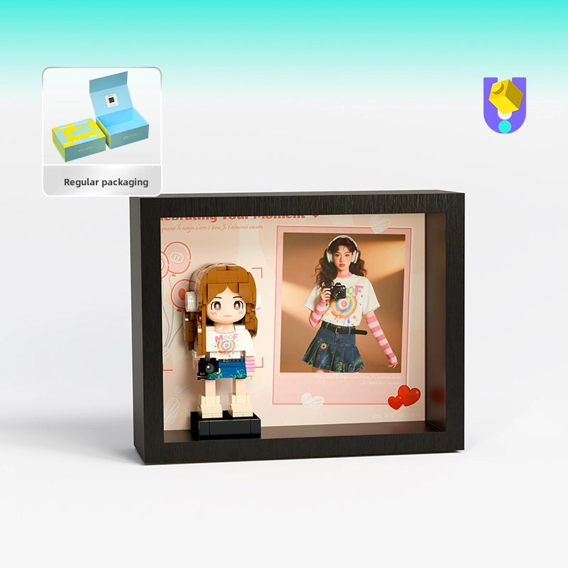 方仔照相馆Q萌真人手办照片定制人像积木生日礼物小人偶送女朋友