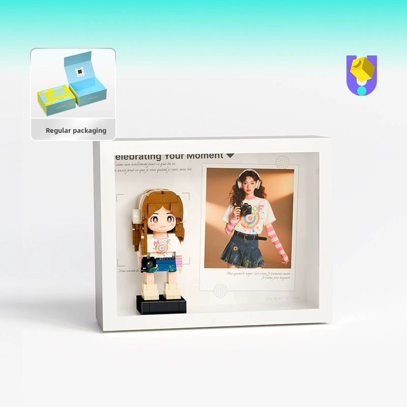 方仔照相馆Q萌真人手办照片定制人像积木生日礼物小人偶送女朋友