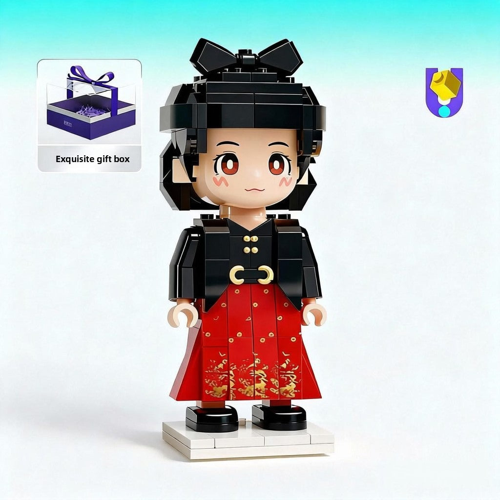 方仔照相馆Q萌真人手办照片定制人像积木生日礼物小人偶送女朋友